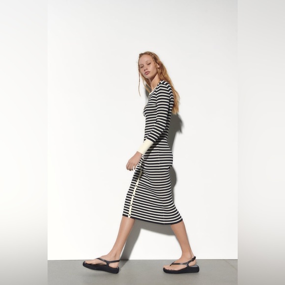 NWT Zara Striped Knit Dress - 2488/004 - Picture 6 of 6